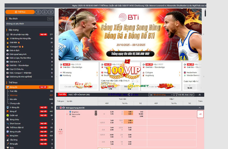 Hướng Dẫn Đăng Ký & Trải Nghiệm BTI Sports Trên 100Vip